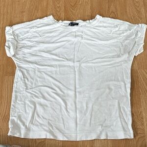 Mario Serrani Textured White Short Sleeve Top
